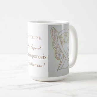 Osteoporosis Awareness Ribbon Angel Custom Mug