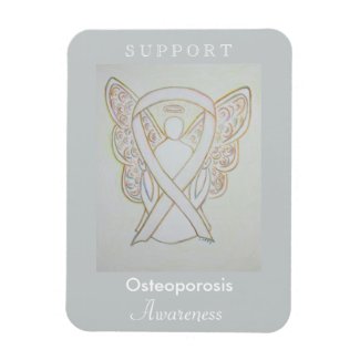 Osteoporosis Awareness Ribbon Angel Magnet