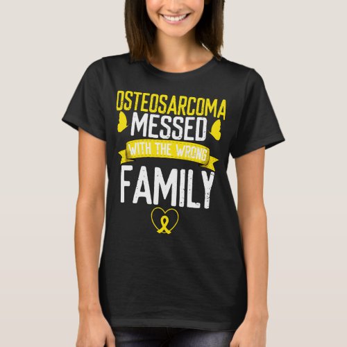 Osteosarcoma Bone Cancer Yellow Ribbon Awareness T_Shirt