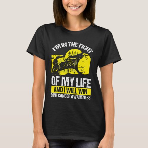 Osteosarcoma Cancer Awareness Bone Yellow Ribbon T_Shirt