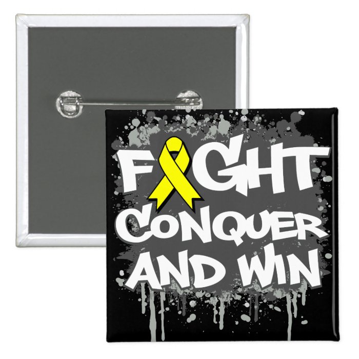 Osteosarcoma Fight Conquer and Win Pinback Buttons