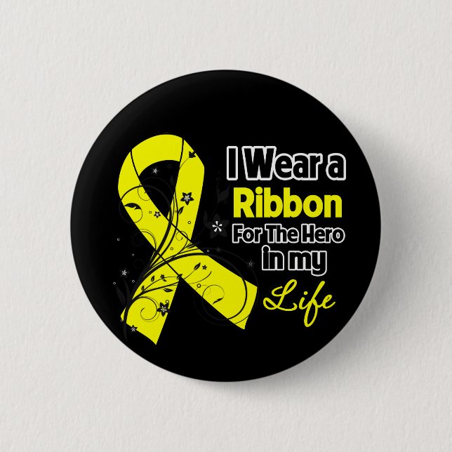Osteosarcoma Ribbon Hero in My Life Button (Front)