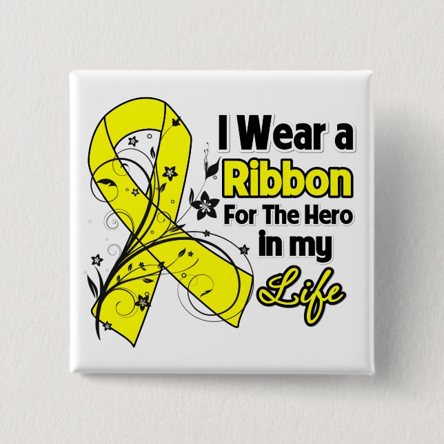 Osteosarcoma Ribbon Hero in My Life Pinback Button (Front)