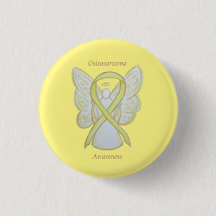 Osteosarcoma Yellow Awareness Ribbon Angel Pin