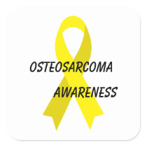 Osteosarcoma Yellow Awareness Ribbon by Janz Square Sticker