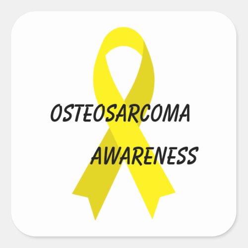 Osteosarcoma Yellow Awareness Ribbon by Janz Square Sticker