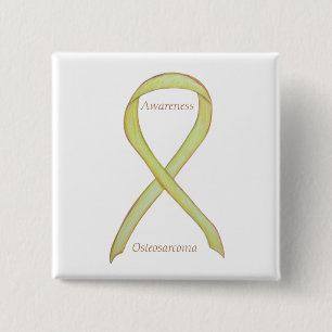 Osteosarcoma Yellow Awareness Ribbon Custom Pin