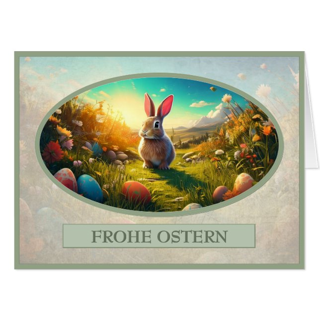 Osterhase im Frühlingszauber Card (Front Horizontal)