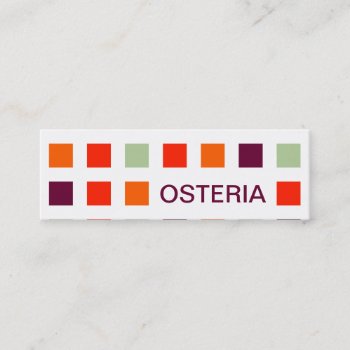 Osteria (mod Squares) Mini Business Card by asyrum at Zazzle