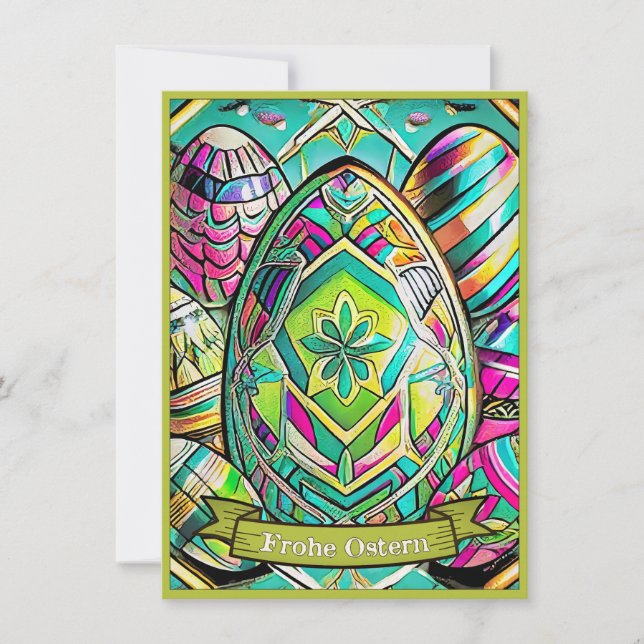 Ostermotiv farbiger Cartoon mit Ostereier 13553 (Front)