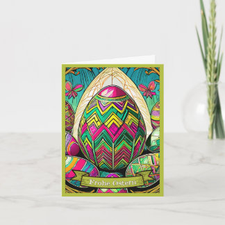 Ostermotiv farbiger Cartoon mit Ostereier 50085 Card