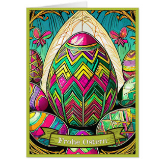 Ostermotiv farbiger Cartoon mit Ostereier 50085 Card