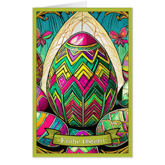 Ostermotiv farbiger Cartoon mit Ostereier 50085 Card
