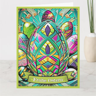 Ostermotiv farbiger Cartoon mit Ostereier 90732 Card