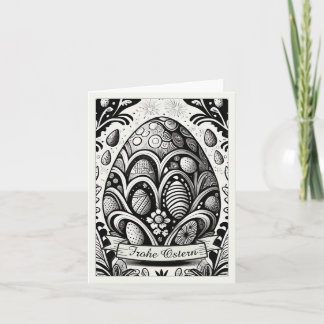 Ostermotiv monochrome Cartoon mit Ostereier 10756 Card