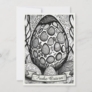 Ostermotiv monochrome Cartoon mit Ostereier 25024