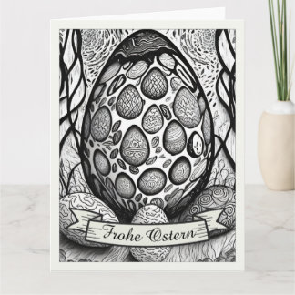 Ostermotiv monochrome Cartoon mit Ostereier 25024 Card