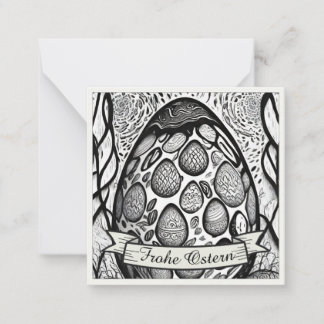Ostermotiv monochrome Cartoon mit Ostereier 25024 Note Card