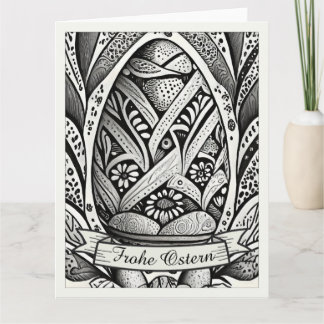 Ostermotiv monochrome Cartoon mit Ostereier 26006 Card