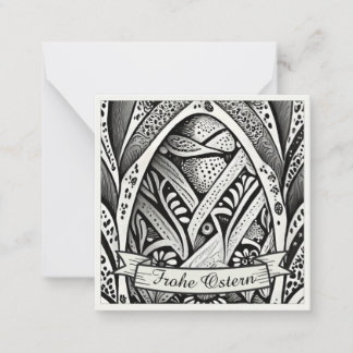Ostermotiv monochrome Cartoon mit Ostereier 26006 Note Card