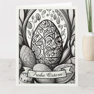 Ostermotiv monochrome Cartoon mit Ostereier 35730 Card