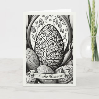 Ostermotiv monochrome Cartoon mit Ostereier 35730 Card