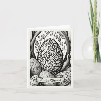 Ostermotiv monochrome Cartoon mit Ostereier 35730 Card