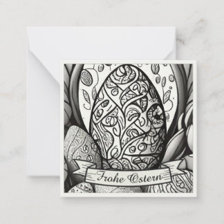 Ostermotiv monochrome Cartoon mit Ostereier 35730 Note Card