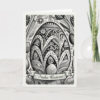 Ostermotiv monochrome Cartoon mit Ostereier 52158 Card