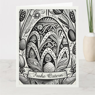 Ostermotiv monochrome Cartoon mit Ostereier 52158 Card