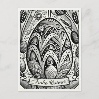 Ostermotiv monochrome Cartoon mit Ostereier 52158 Holiday Postcard