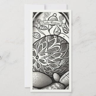 Ostermotiv monochrome Cartoon mit Ostereier 97330