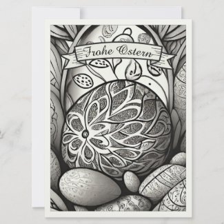 Ostermotiv monochrome Cartoon mit Ostereier 97330