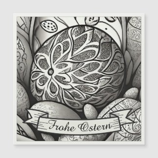 Ostermotiv monochrome Cartoon mit Ostereier 97330