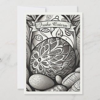 Ostermotiv monochrome Cartoon mit Ostereier 97330