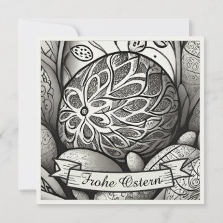 Ostermotiv monochrome Cartoon mit Ostereier 97330