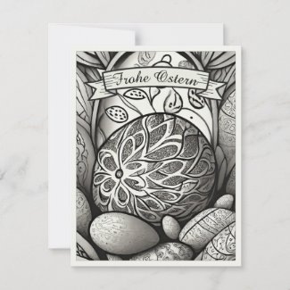 Ostermotiv monochrome Cartoon mit Ostereier 97330