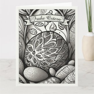 Ostermotiv monochrome Cartoon mit Ostereier 97330