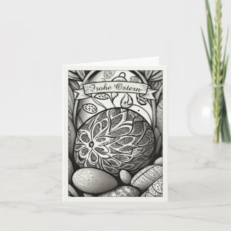 Ostermotiv monochrome Cartoon mit Ostereier 97330