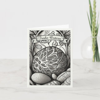 Ostermotiv monochrome Cartoon mit Ostereier 97330 Card