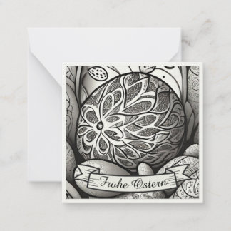 Ostermotiv monochrome Cartoon mit Ostereier 97330 Note Card