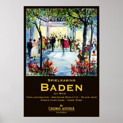  sterreich 2021heute Wien _ Casino Baden Poster