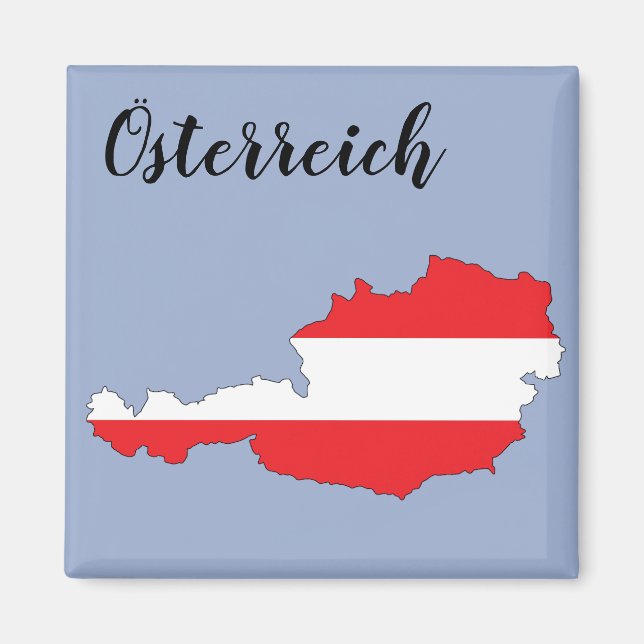Österreich Austria Austrian Flag Map Magnet (Front)