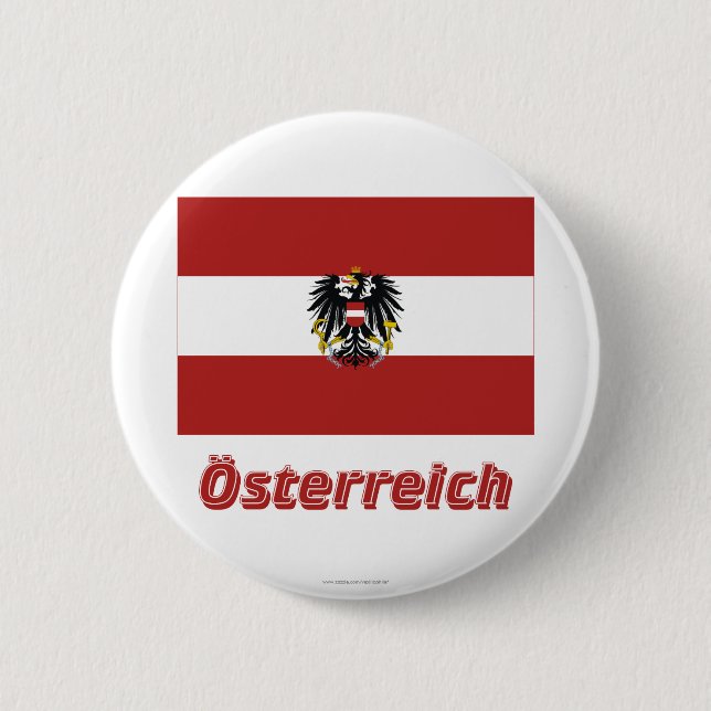 Österreich Dienstflagge mit deutschem Namen Pinback Button (Front)