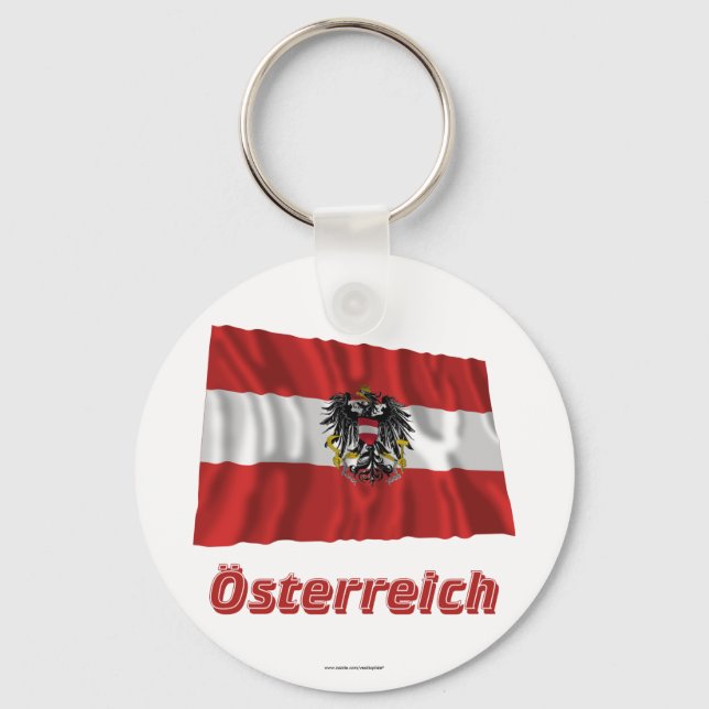 Österreich Fliegende Dienstflagge, deutscher Name Keychain (Front)