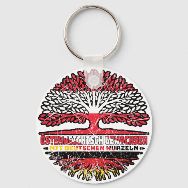 Österreich Österreichisch Deutsch Deutschland Baum Keychain (Front)