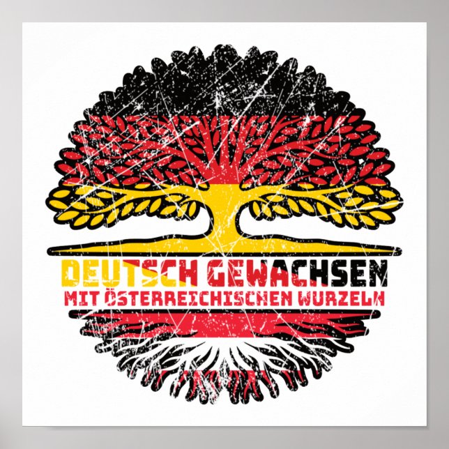 Österreich Österreichisch Deutsch Deutschland Baum Poster (Front)