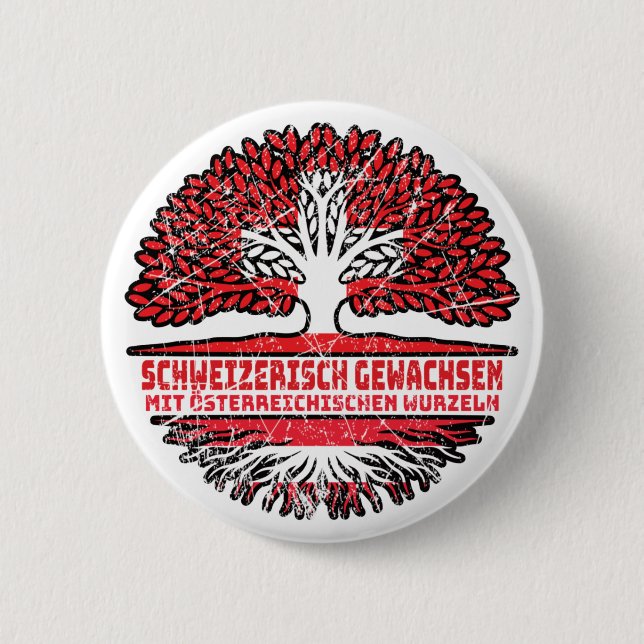 Österreich Österreichisch Schweizer Schweiz Baum Button (Front)