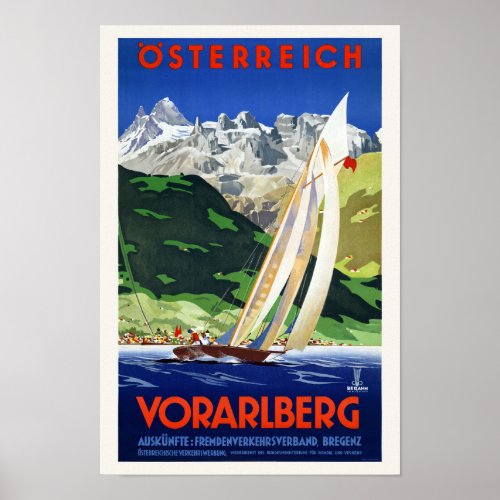 sterreich Vorarlberg Austria Vintage Poster 1934
