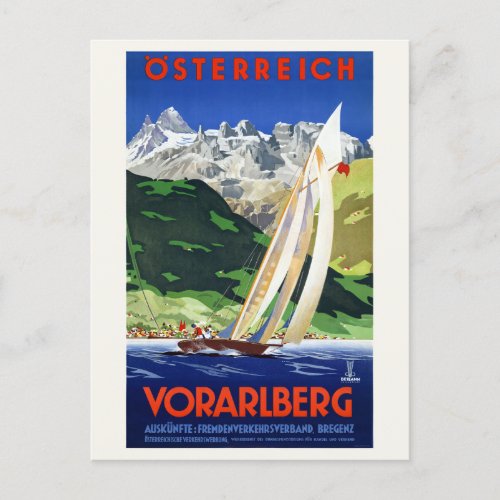 sterreich Vorarlberg Austria Vintage Poster 1934 Postcard